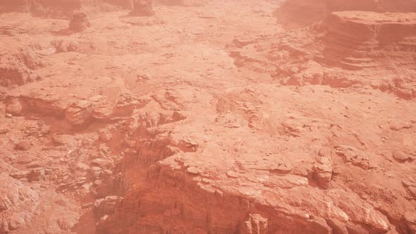 Aerial Grand Canyon in the Fog