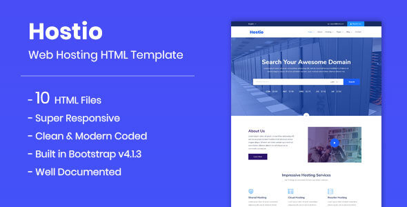 Hostio - Web Hosting HTML Template