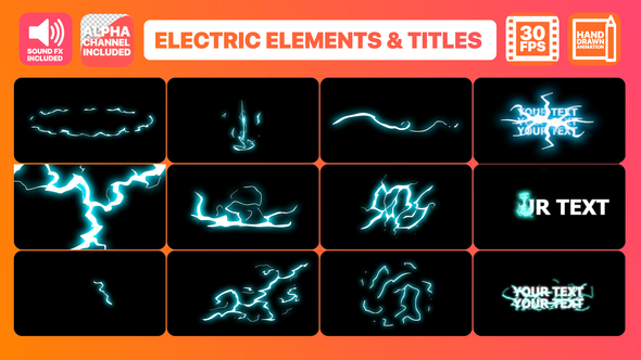 Flash FX Electric Elements And Titles | Premiere Pro MOGRT