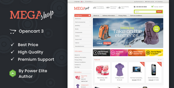 Mega Shop - Responsive OpenCart Theme