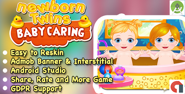 New Born Twins Baby Caring Game + Admob + Ready For Publish + Android Studio
