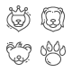 Lion Leader Line Icons - GraphicRiver Item for Sale