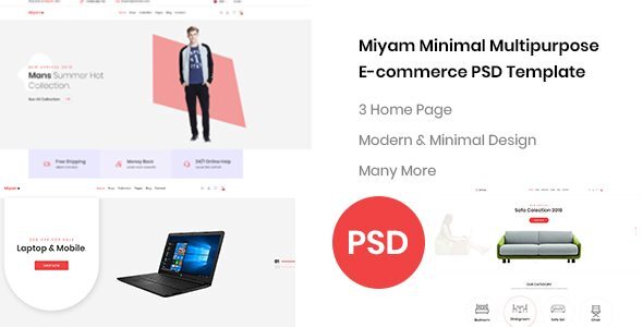 Miyam Minimal – E-commerce PSD Template