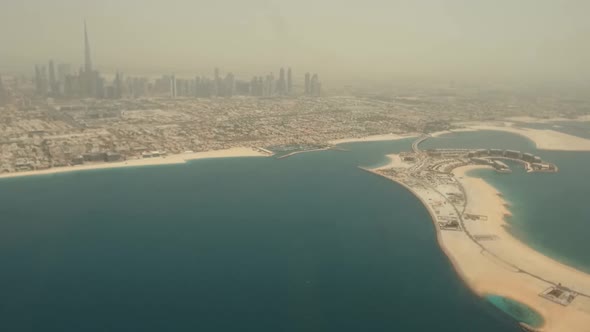 Dubai city in the 90s aerial view
