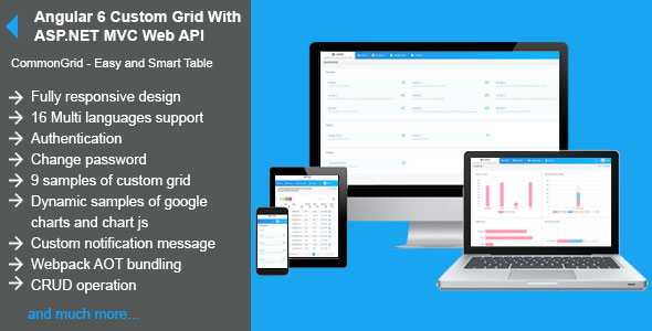 Angular 6 Custom Grid Z ASP.NET MVC Web API