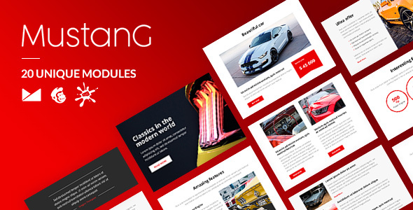 Mustang Email-Template + Online Builder