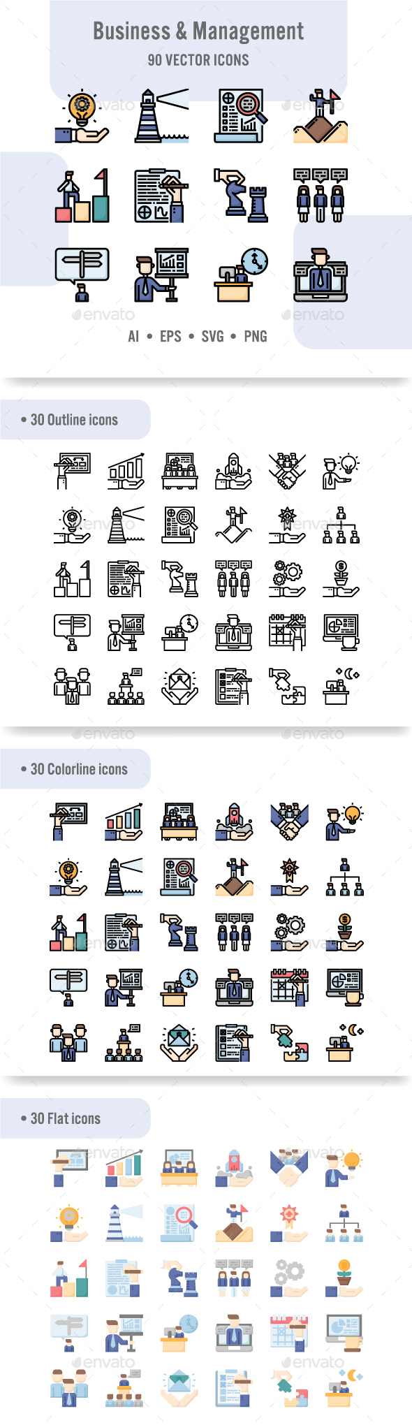 Business and Management Icon Set