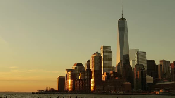 Establishing Shot of New York City High Rise Business District alt