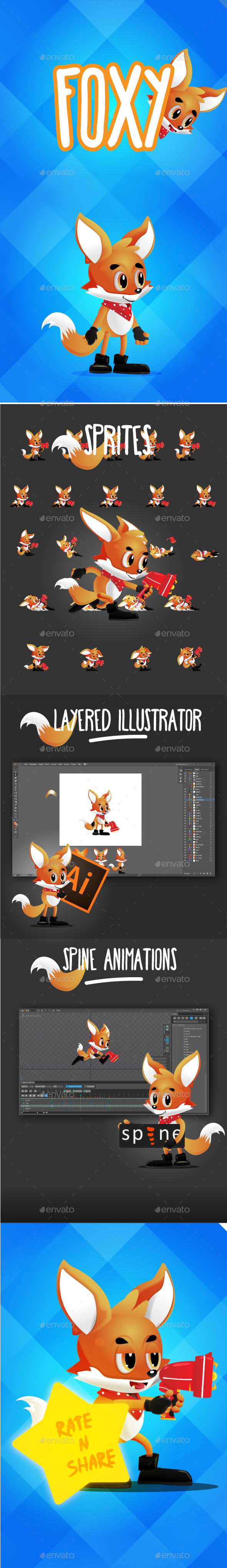 2D Platformer Game Sprites & Sheet Templates from GraphicRiver