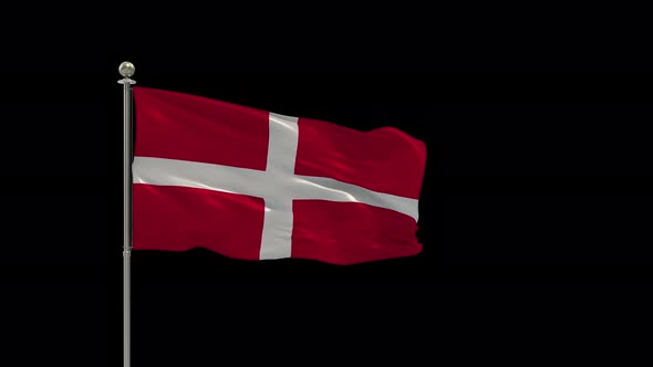 Sovereign Military Order of Malta Flag Pole Looping  Animation Include Alpha alt