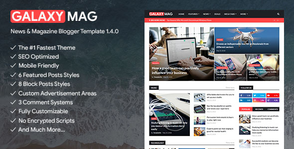 GalaxyMag - Responsive News &amp; Magazine Blogger Template