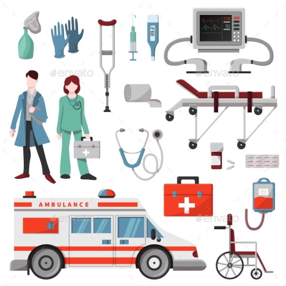 Ambulance Vector Doctor Character Ambulance Car