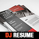 Dj / Musician OnePage Press Kit / Resume Template - GraphicRiver Item for Sale