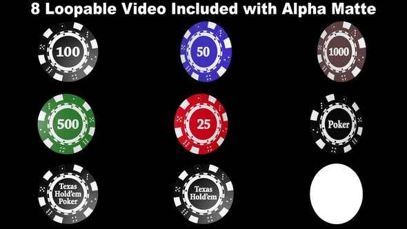 Poker Chips Mega Pack with Alpha Matte