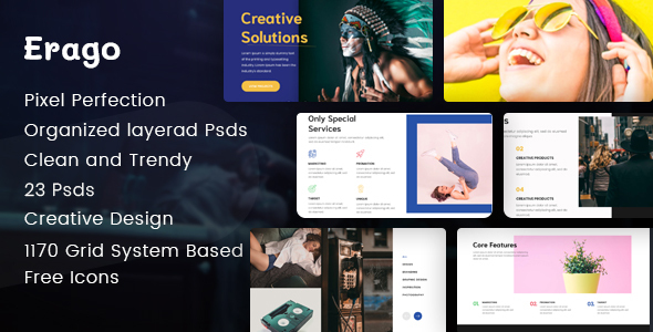 Erago - Startup and Creative Multipurpose PSD Template