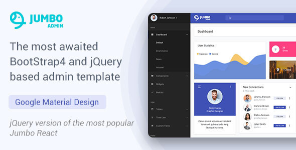 BootStrap 4 jQuery Admin Template - Jumbo