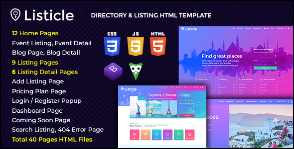 Listicle - Directory & Listing HTML Template