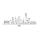 Seoul Skyline, South Korea Vector Linear Art - GraphicRiver Item for Sale