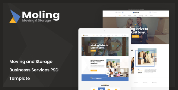 Moling - Moving and Storage Business Services PSD Template