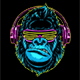 Gorilla with Headphones - GraphicRiver Item for Sale