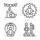 International Yoga Day Line Icons - GraphicRiver Item for Sale