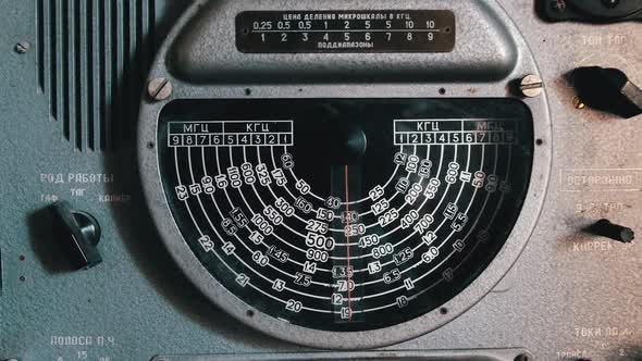Vintage Analog Radio Dial Scale From Wartime Submarine Searching Radio Stations