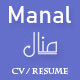 Manal - Personal Portfolio CV Resume One Page Template - ThemeForest Item for Sale