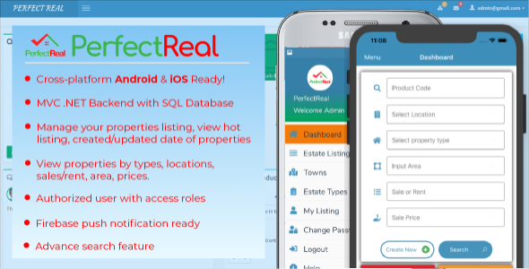 Aplikacja do zarządzania PerfectReal RealEstate - wieloplatformowa z administratorem .NET MVC