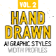 AI Hand drawn Styles & Brushes vol.2 - GraphicRiver Item for Sale