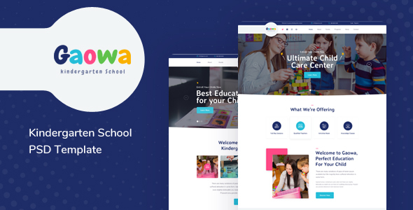 Gaowa - Kindergarten School PSD Template