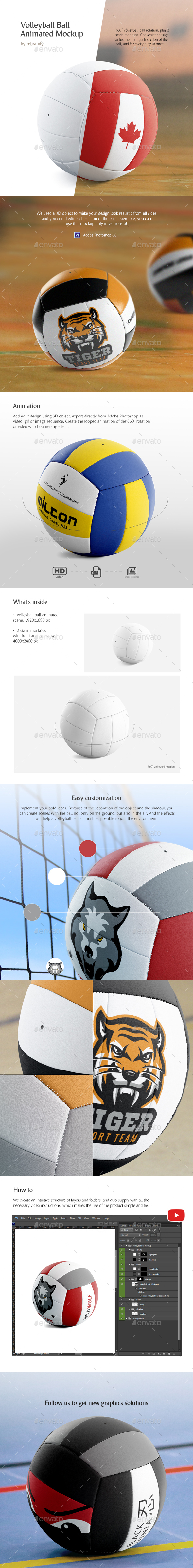 Download Volleyball Ball Animated Mockup Graphic Free Download ...