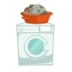 Washing Machine and Dirty Clothes in Basin - GraphicRiver Item for Sale