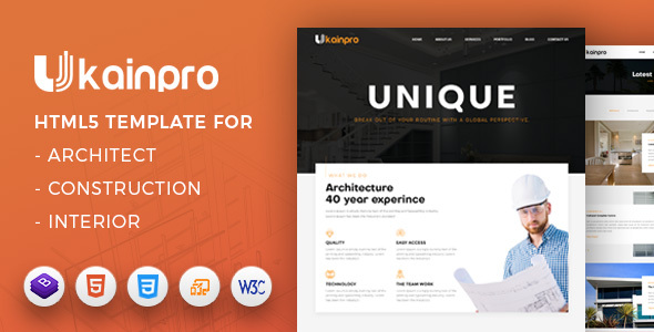 Ukainpro - Interior Design & Architecture Portfolio Template Responsive HTML5 Design