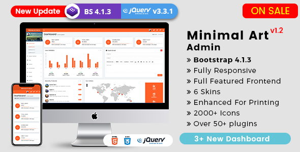 Minimal Art – Responsive Bootstrap 4 Admin Dashboard & WebApp Templates