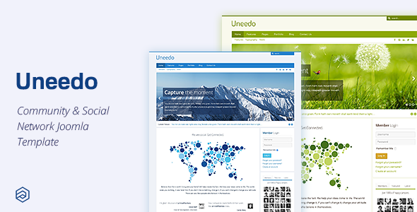 Uneedo - Responsywny szablon społeczności Joomla w sieci społecznościowej