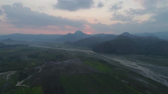 Mountain Landscape at Sunset. Pinatubo, Philippines