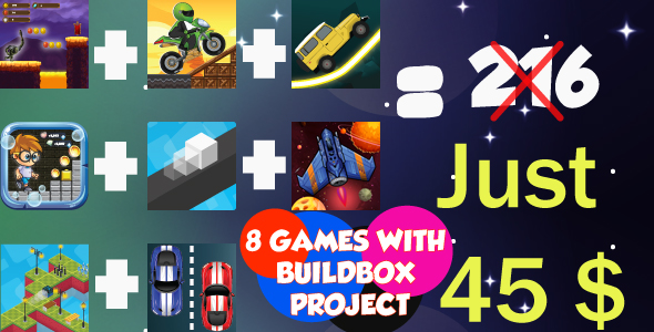 Bundle 8 Games (8 Project BUILDBOX) with different Gameplay