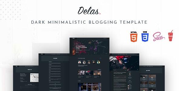 Delas - Dark-Minimalist-Blogging-HTML-Template