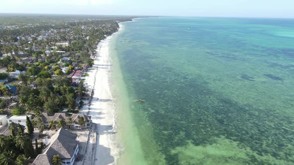 Zanzibar Tanzania  Aerial View of the Ocean Near the Shore of the Island Slow Motion