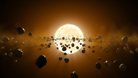 Space Background With Asteroids 2