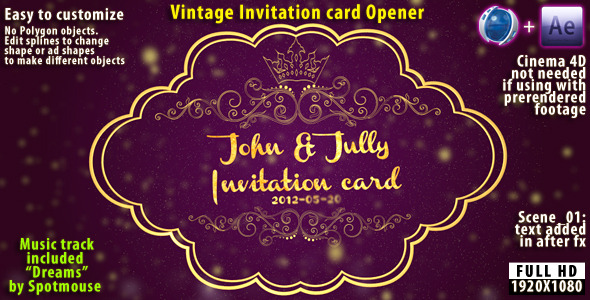 Vintage Invitation Card