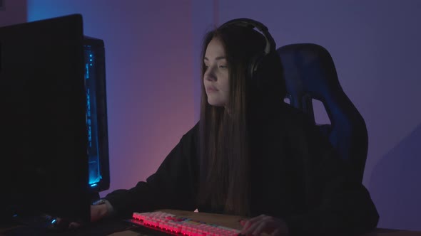 Girl Hacker at the Computer