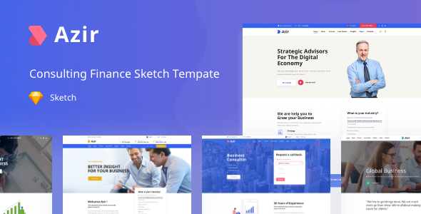 Azir | Consulting Finance Sketch App Tempate