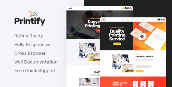 Printing Company Website Templates from ThemeForest
