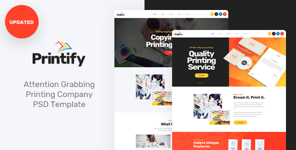 Printify - Attention Grabbing Printing Company PSD Template