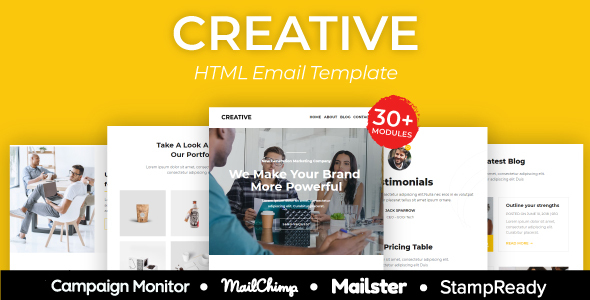 Creative Agency - Multipurpose Responsive Email Template 30+ Modules - Mailster & Mailchimp