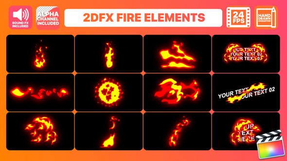 Hand Drawn Fire Elements Pack | FCPX