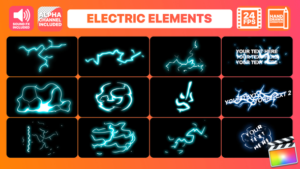 Hand Drawn Electric Elements Pack | FCPX
