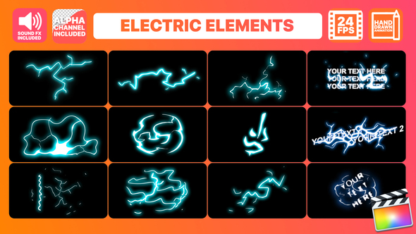 Hand Drawn Electric Elements Pack | FCPX alt