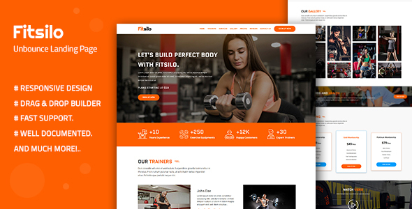 Fitsilo — Health & Fitness Unbounce Landing Page Template